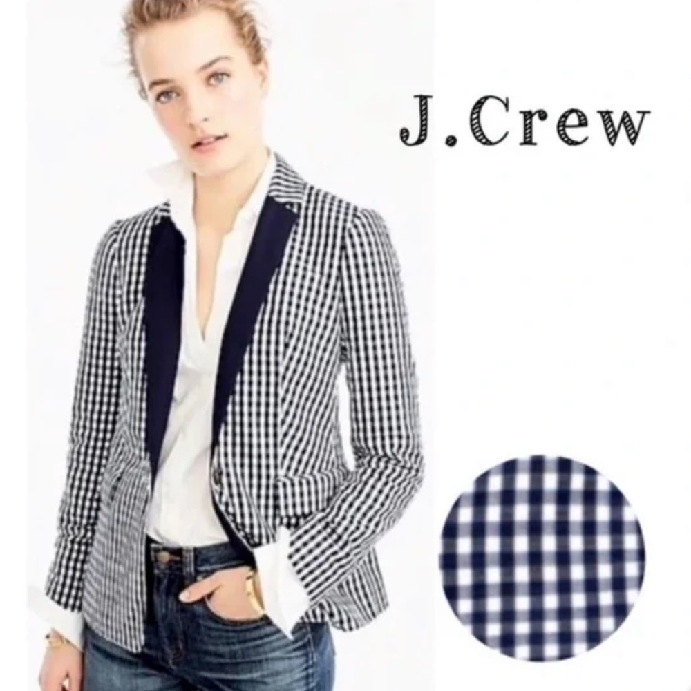 J.Crew Puckered Gingham Blazer